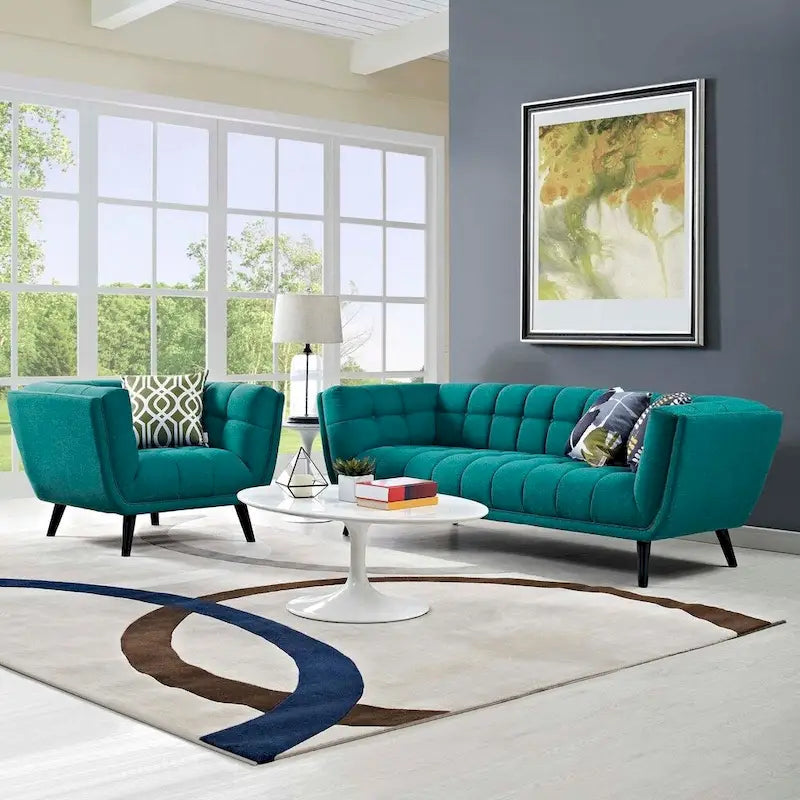 Ensemble canapé et fauteuil rembourrés en tissu 2 pièces Bestow