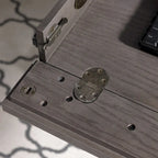 Bureau d'écriture industriel moderne gris, 1 tiroir, usage individuel