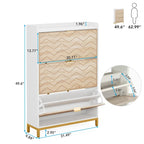 Meuble à chaussures moderne en bois blanc avec 3 portes basculantes, armoire de rangement pour 24 paires de chaussures