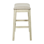 Tabouret de bar selle OSP Home Furnishings Metro antique blanc et beige, rembourré, de 61 cm (ensemble de 2)