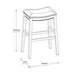 Tabouret de bar selle OSP Home Furnishings Metro antique blanc et beige, rembourré, de 61 cm (ensemble de 2)