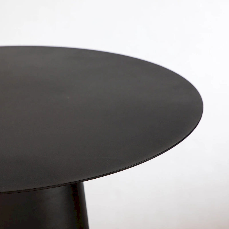 Table basse ronde en fer forgé noir, simple, intérieur/extérieur