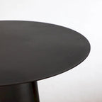 Table basse ronde en fer forgé noir, simple, intérieur/extérieur