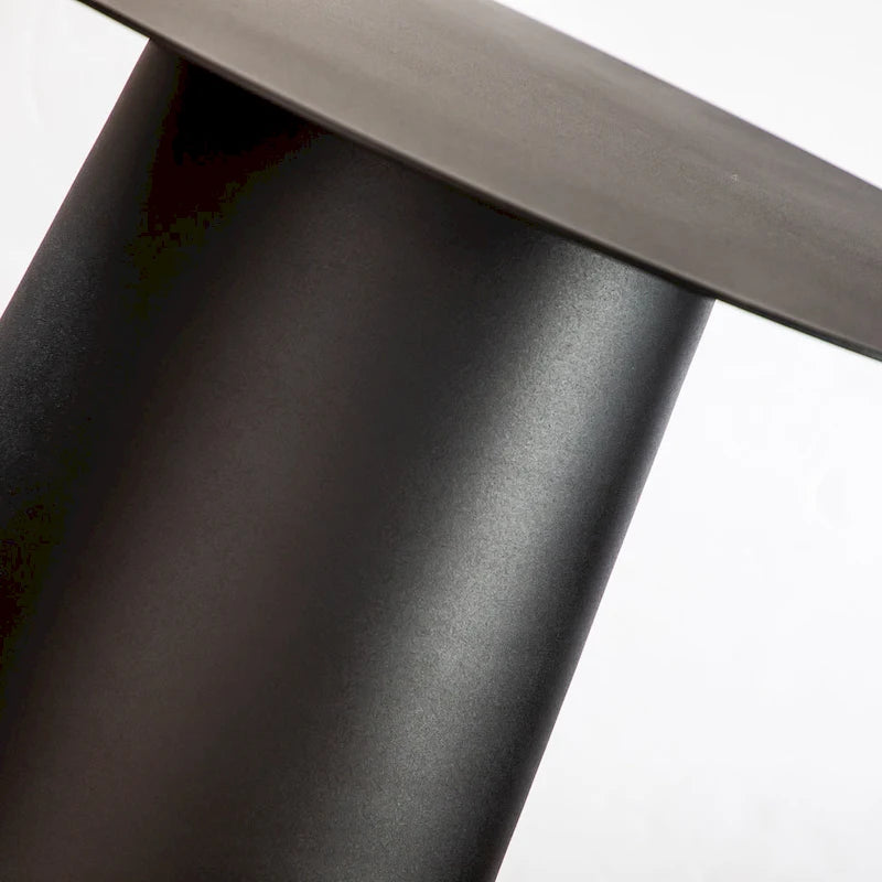 Table basse ronde en fer forgé noir, simple, intérieur/extérieur
