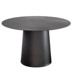 Table basse ronde en fer forgé noir, simple, intérieur/extérieur