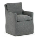 Fauteuil d'appoint en tissu gris Axel avec plumes et duvet