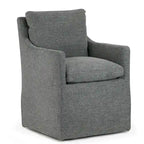 Fauteuil d'appoint en tissu gris Axel avec plumes et duvet