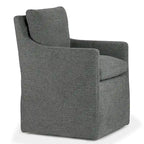 Fauteuil d'appoint en tissu gris Axel avec plumes et duvet
