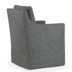 Fauteuil d'appoint en tissu gris Axel avec plumes et duvet
