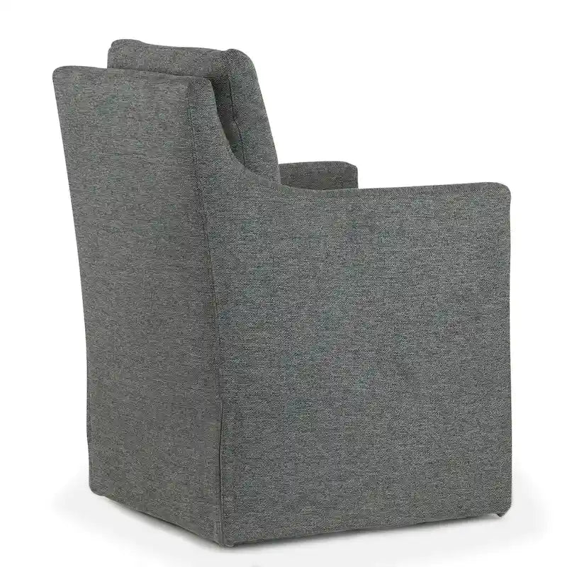 Fauteuil d'appoint en tissu gris Axel avec plumes et duvet