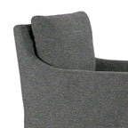 Fauteuil d'appoint en tissu gris Axel avec plumes et duvet