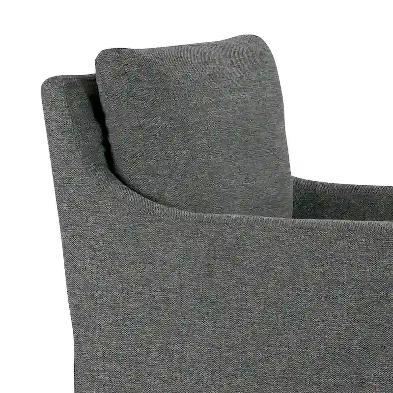 Fauteuil d'appoint en tissu gris Axel avec plumes et duvet
