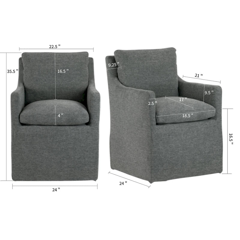 Fauteuil d'appoint en tissu gris Axel avec plumes et duvet