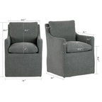 Fauteuil d'appoint en tissu gris Axel avec plumes et duvet