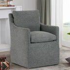Fauteuil d'appoint en tissu gris Axel avec plumes et duvet