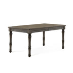 Table à manger rectangulaire gris-brun, pour 8 personnes, avec tiroirs de rangement