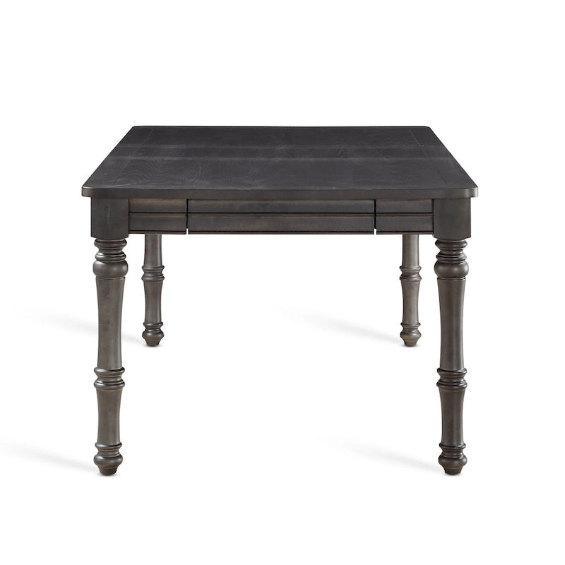 Table à manger rectangulaire gris-brun, pour 8 personnes, avec tiroirs de rangement