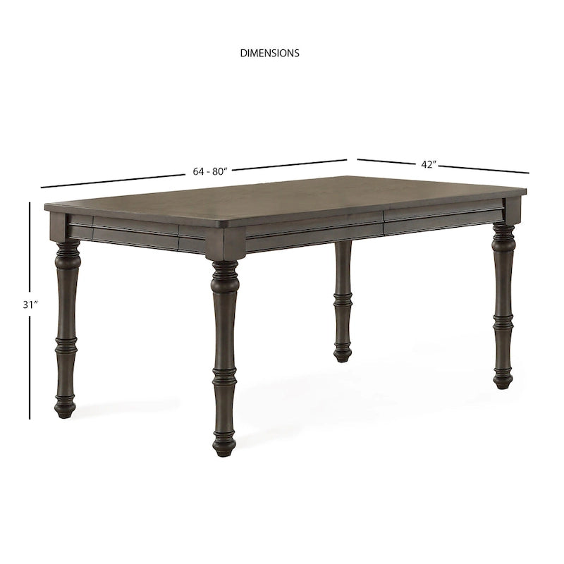 Table à manger rectangulaire gris-brun, pour 8 personnes, avec tiroirs de rangement