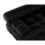 Canapé sectionnel 6 places en velours en forme de U, 4 sièges avec 2 poufs
