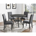 Chaises de salle à manger en tissu clouté bleu / gris / havane, lot de 2