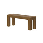 Banc de salle à manger en bois massif brossé, 2 places — Pacanier / Coquille