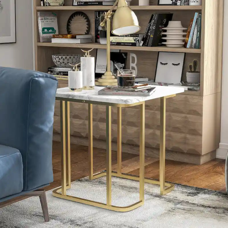 Table d'appoint Deeanne Contemporary 24 pouces en faux marbre par Furniture of America