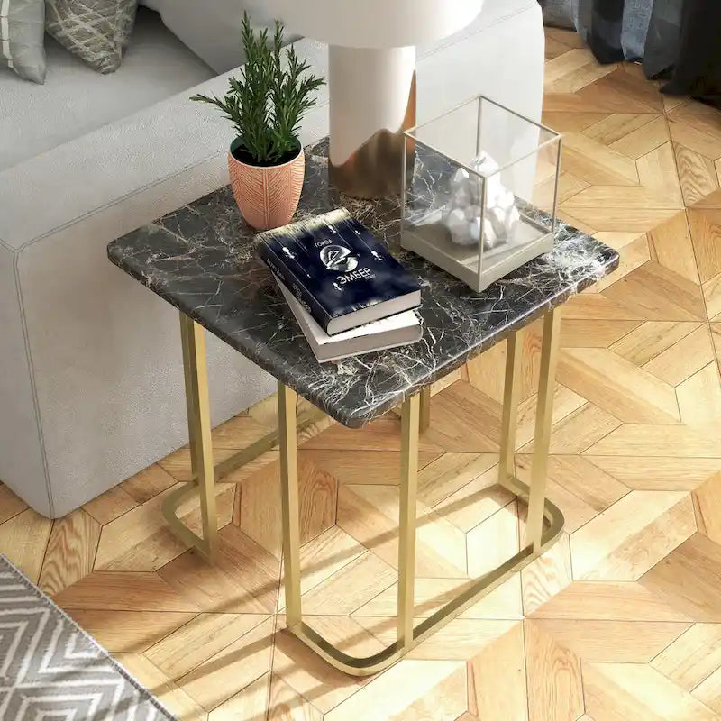 Table d'appoint Deeanne Contemporary 24 pouces en faux marbre par Furniture of America