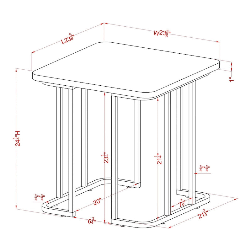Table d'appoint Deeanne Contemporary 24 pouces en faux marbre par Furniture of America
