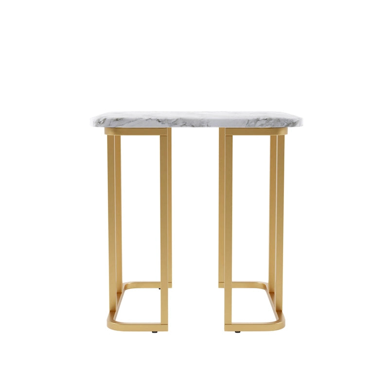 Table d'appoint Deeanne Contemporary 24 pouces en faux marbre par Furniture of America