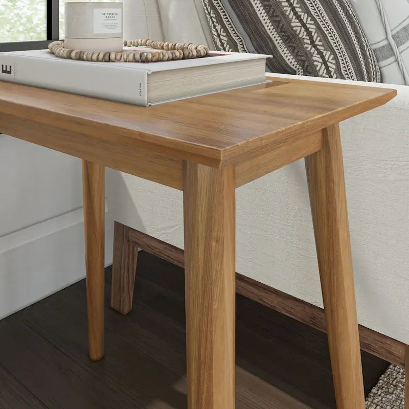Table d'appoint rectangulaire de style Mid-Century en Noyer / Noir / Noyer, 1 personne, 63,5 cm × 37,5 cm × 61 cm