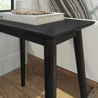 Table d'appoint rectangulaire de style Mid-Century en Noyer / Noir / Noyer, 1 personne, 63,5 cm × 37,5 cm × 61 cm