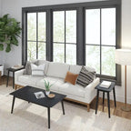 Table d'appoint rectangulaire de style Mid-Century en Noyer / Noir / Noyer, 1 personne, 63,5 cm × 37,5 cm × 61 cm