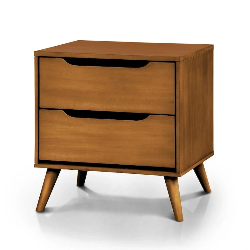 Parure de lit 3 pièces avec plateforme en chêne de style Mid-Century Modern – California King / King / Queen