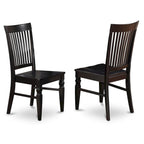 East West Furniture - Ensemble de salle à manger 5 pièces - une table à manger ronde avec rallonge et 4 chaises de salle à manger (diverses finitions disponibles)