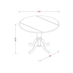 East West Furniture - Ensemble de salle à manger 5 pièces - une table à manger ronde avec rallonge et 4 chaises de salle à manger (diverses finitions disponibles)