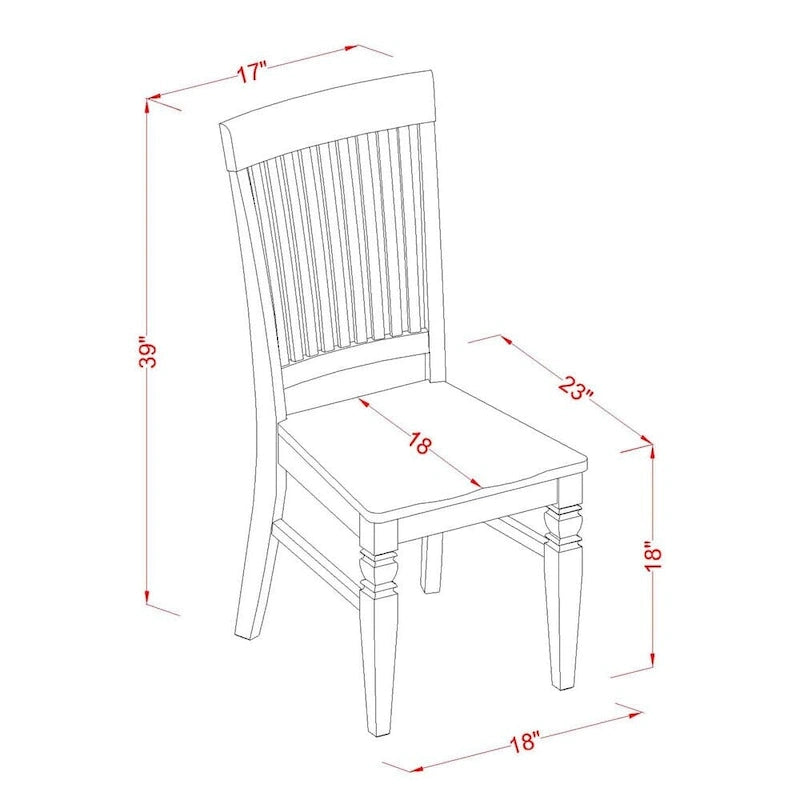 East West Furniture - Ensemble de salle à manger 5 pièces - une table à manger ronde avec rallonge et 4 chaises de salle à manger (diverses finitions disponibles)