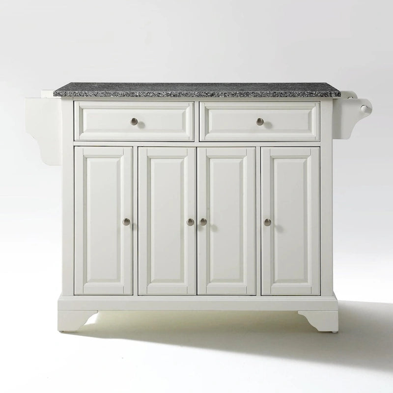 Îlot de cuisine fixe avec plateau en granit blanc – 1 personne