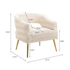 Fauteuil d'appoint en velours vert / jaune / beige avec pieds dorés — 1 place