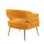 Fauteuil d'appoint en velours vert / jaune / beige avec pieds dorés — 1 place