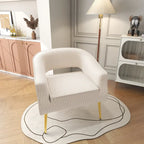 Fauteuil d'appoint en velours vert / jaune / beige avec pieds dorés — 1 place
