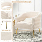 Fauteuil d'appoint en velours vert / jaune / beige avec pieds dorés — 1 place
