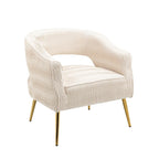 Fauteuil d'appoint en velours vert / jaune / beige avec pieds dorés — 1 place