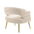 Fauteuil d'appoint en velours vert / jaune / beige avec pieds dorés — 1 place