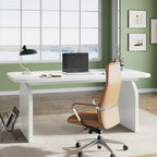 Bureau de direction rectangulaire 63", marron/blanc, pour une personne
