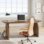Bureau de direction rectangulaire 63", marron/blanc, pour une personne