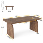 Bureau de direction rectangulaire 63", marron/blanc, pour une personne