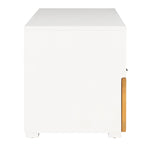 Meuble TV 2 tiroirs 1 étagère, Blanc/Noir/Naturel, Pour TV 55", 1 personne