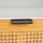 Meuble TV 2 tiroirs 1 étagère, Blanc/Noir/Naturel, Pour TV 55", 1 personne