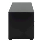 Meuble TV 2 tiroirs 1 étagère, Blanc/Noir/Naturel, Pour TV 55", 1 personne