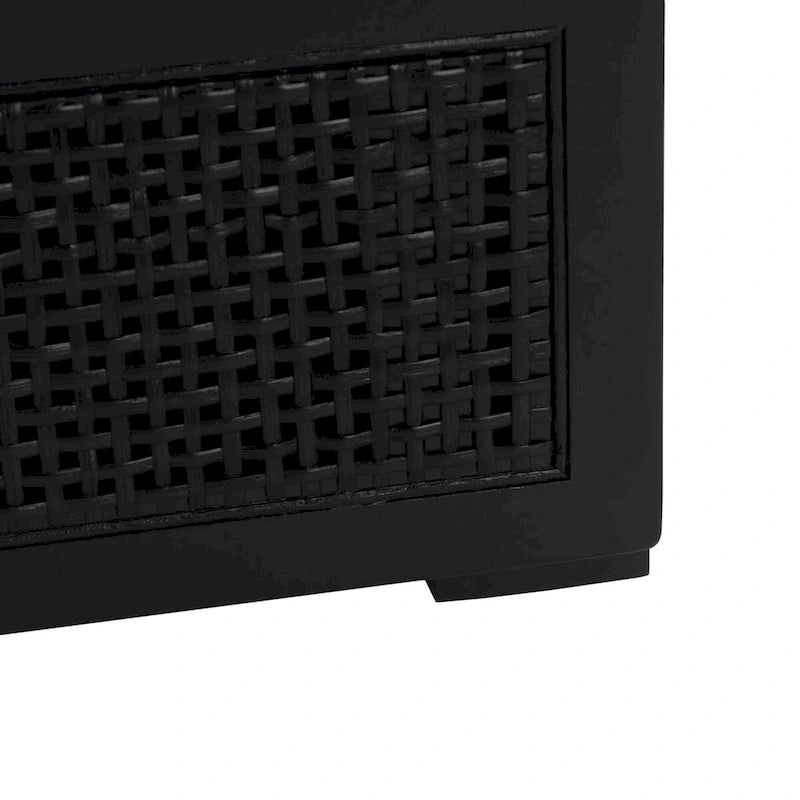 Meuble TV 2 tiroirs 1 étagère, Blanc/Noir/Naturel, Pour TV 55", 1 personne